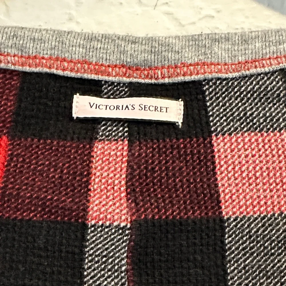 Victoria’s Secret Plaid Henley Romper – Size S, Cozy‎ Long Sleeve